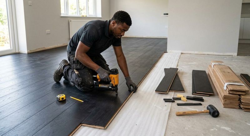 Dark Wood Floor Installation in Monroe Township, NJ