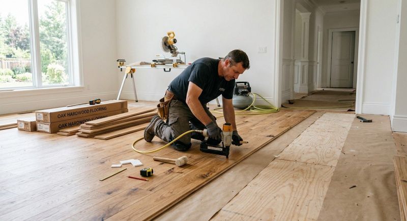 White Oak Floor Installation in Monroe Township, NJ